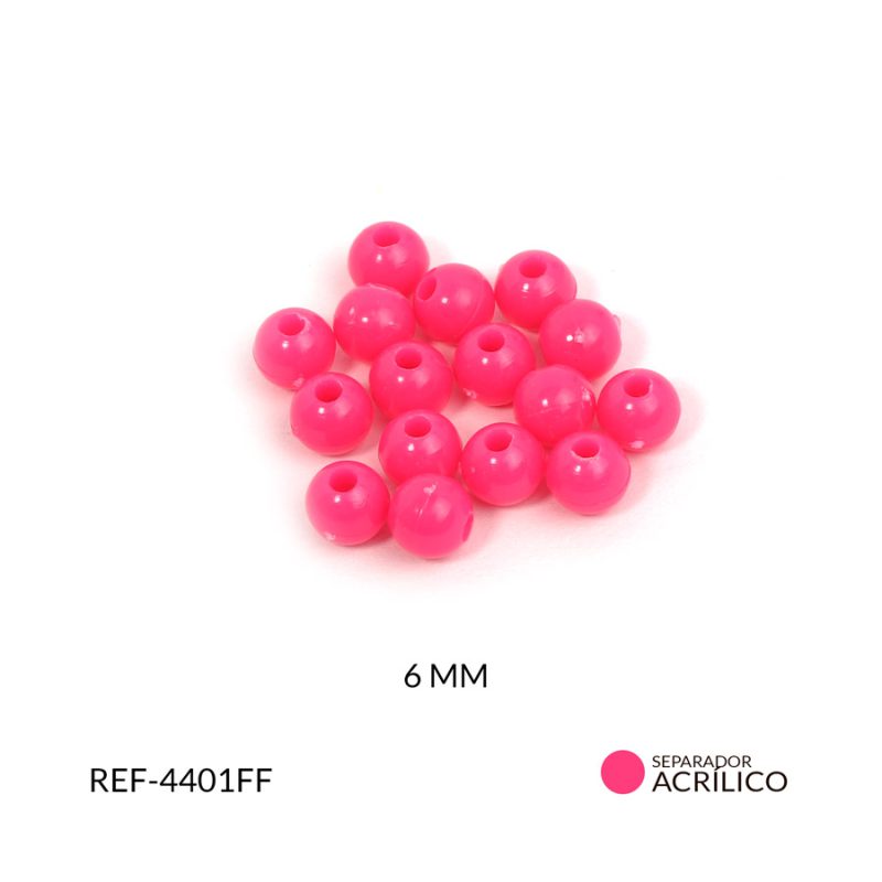 Abaco acrílico bola fucsia 6mm x20 gramos