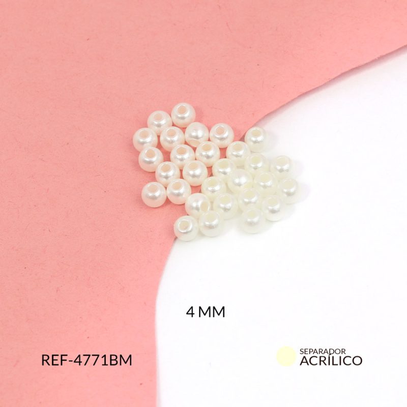 Perla acrílica redonda 4mm x20 gramos
