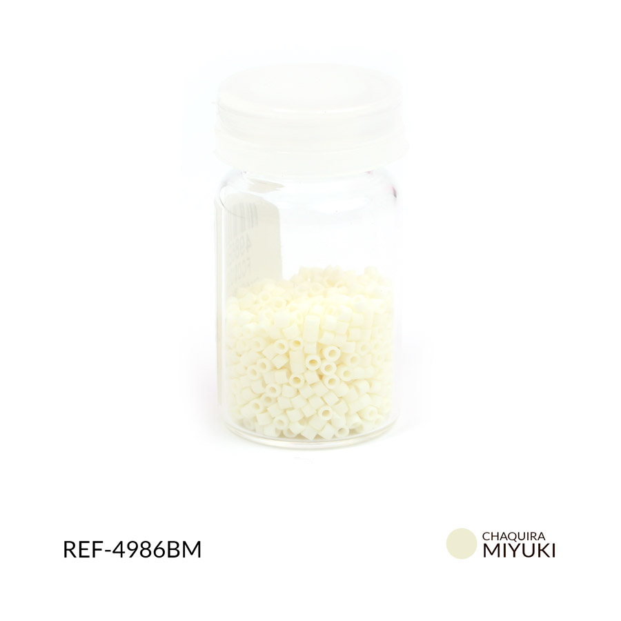 Chaquira miyuki mate beige marfil x5 gramos