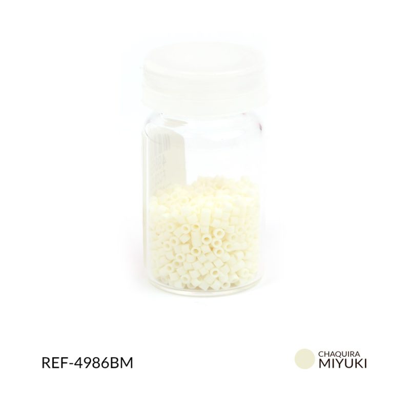Chaquira miyuki mate beige marfil x5 gramos