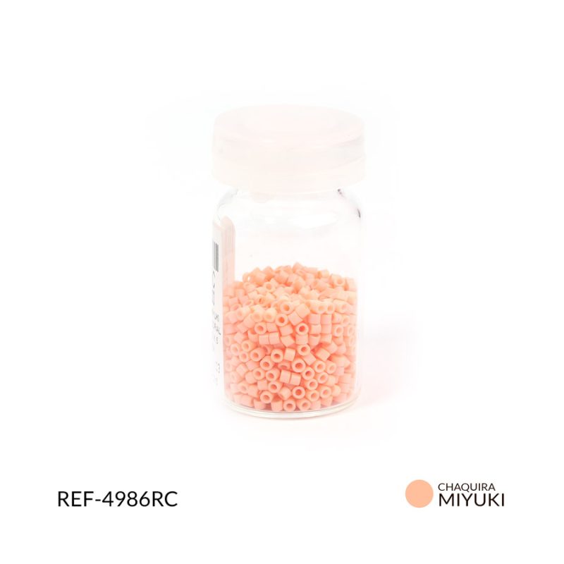 Chaquira miyuki mate rosa coral x5 gramos