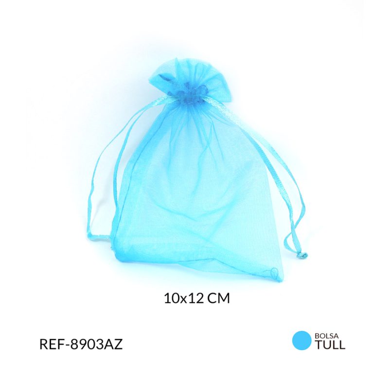 Bolsa tull azul 10x12cm x6 und