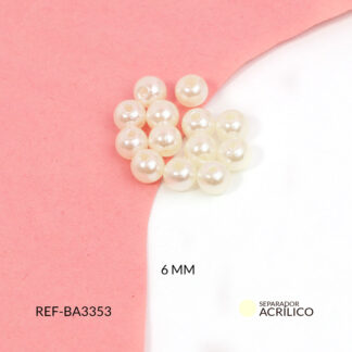 Separador acrílico imitación perla beige 6mm x20 gramos