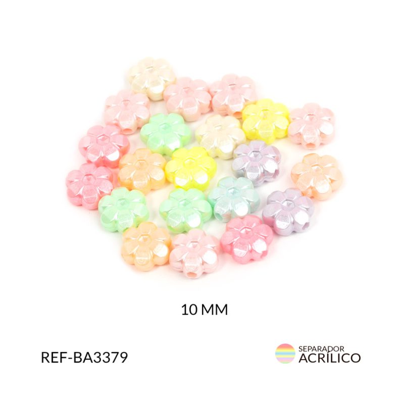 Separador acrílico flor tonos pastel 10mm x10 gramos