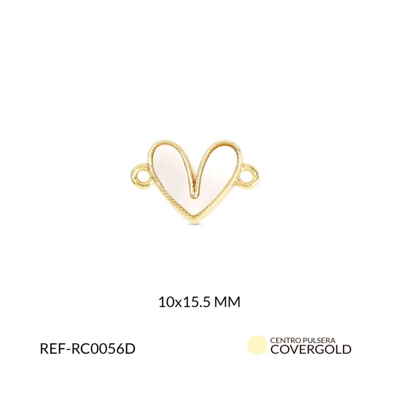 Centro pulsera covergold corazon nácar 10x15.5mm x und