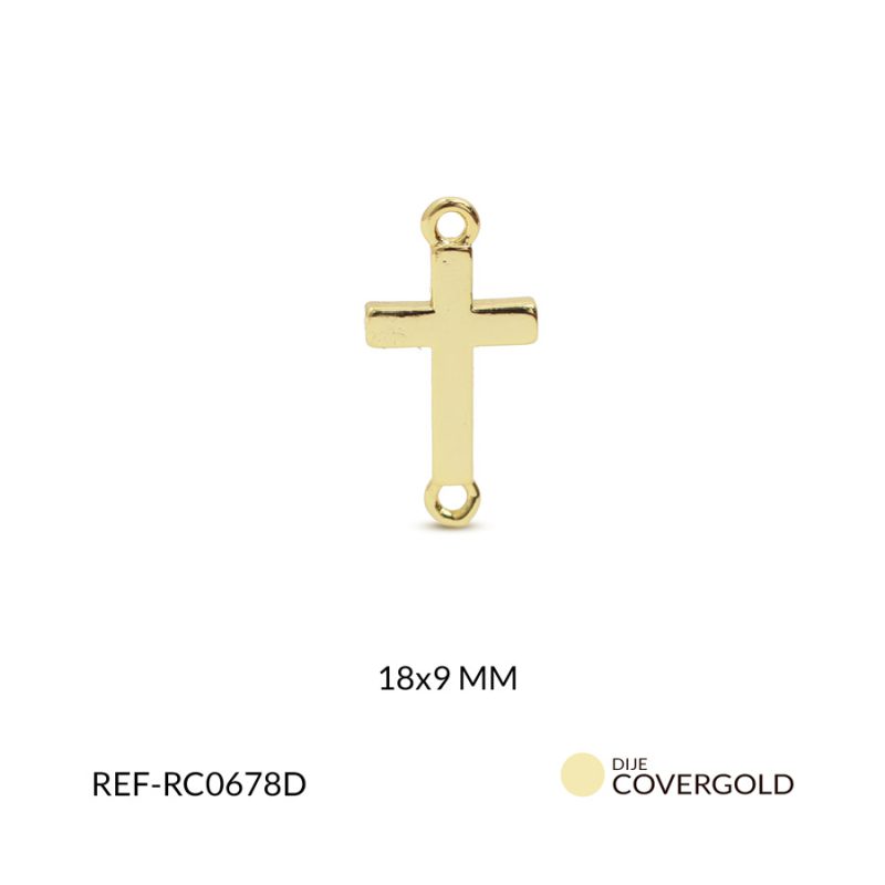 Centro pulsera covergold cruz lisa 18x9mm x und