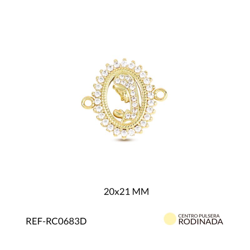 Centro pulsera rodinado virgen 20x21mm x und