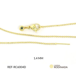 Cadena covergold terminada bolita especial 1.4mm ping x und
