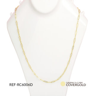 Cadena covergold ovalada delgada plana con extensión 9x3mm x und