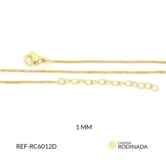 Cadena covergold cola de ratón 1mm con extensión x und