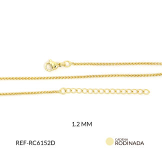 Cadena rodinada trenzada con extensión 1.2mm x und