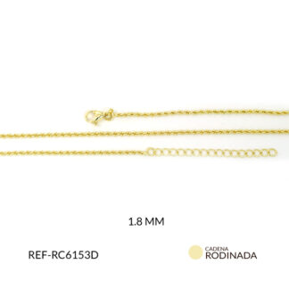 Cadena rodinada lazo 1.8mm con extensión x und