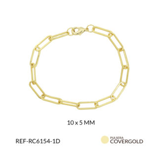 Pulsera rodinada eslabón alargado 10x5mm con extensión x und