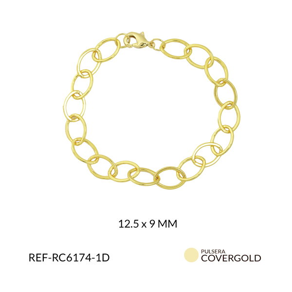 Pulsera covergold eslabón redondo ovalado 12.5x9mm x und