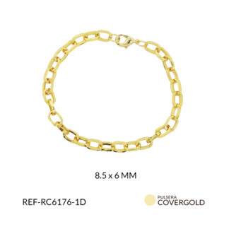 Pulsera covergold eslabón ovalado plano 8.5x 6mm x und