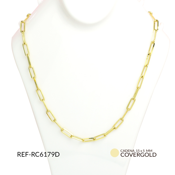 Cadena covergold eslabon ovalado plano 15x5mm x und