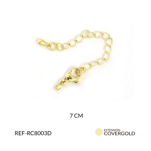 Extensión rodinada pulseras o cadenas con broche pico de loro 7cm x und