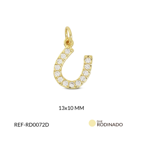 Dije covergold herradura circón plateado 13x10mm