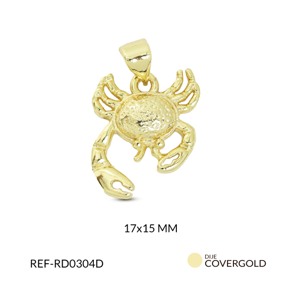 Dije covergold cangrejo con porta dije 17x15mm x und