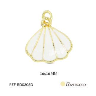 Dije covergold concha de mar pintura blanca 16mm x und