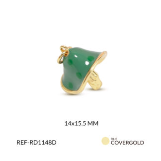 Dije covergold hongo verde 14x15.5mm x und