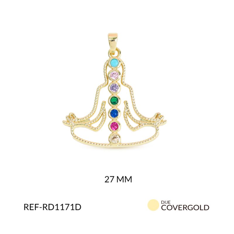 Dije covergold silueta 7 chakras 27mm x mm