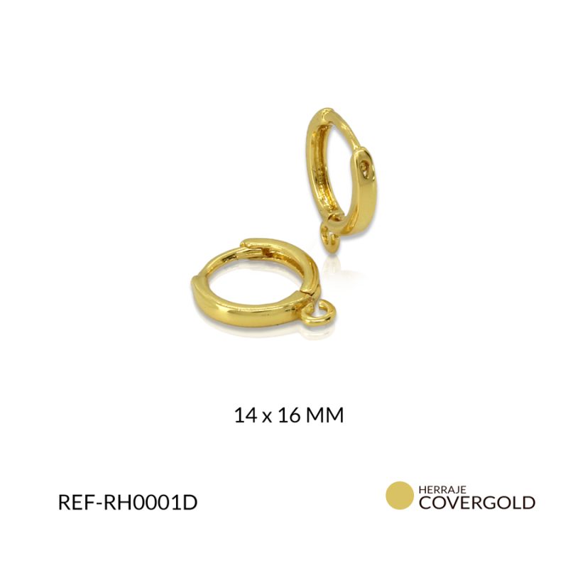 Herraje covergold para arete 15x12mm x par