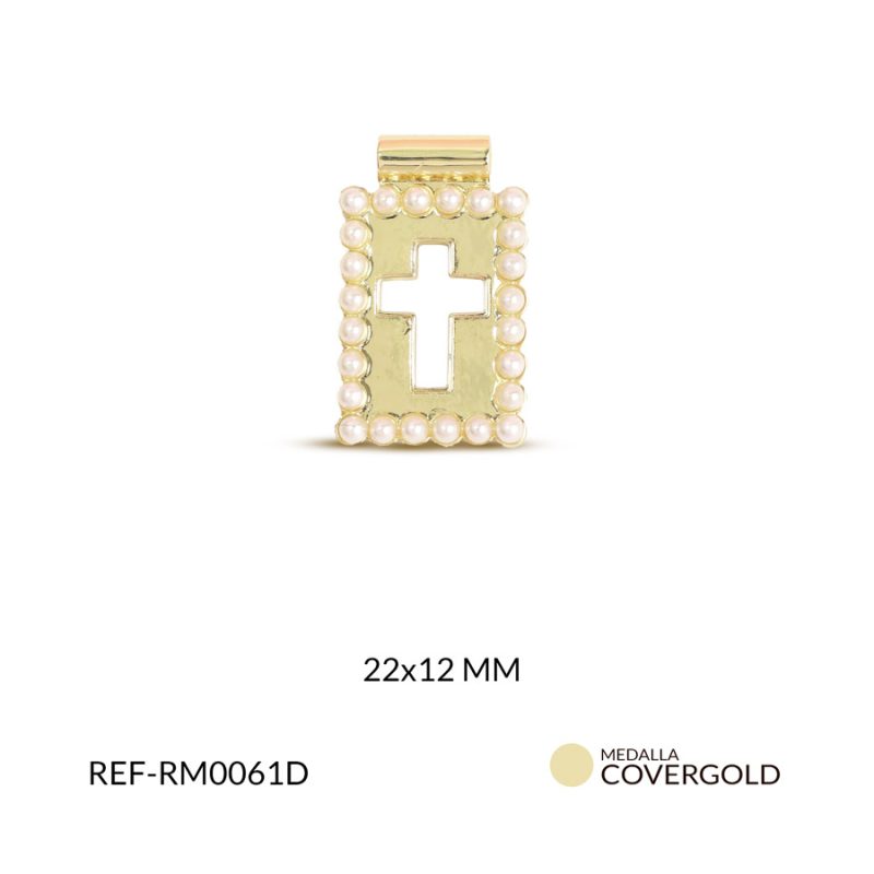 Medalla covergold cruz 22x12mm x und