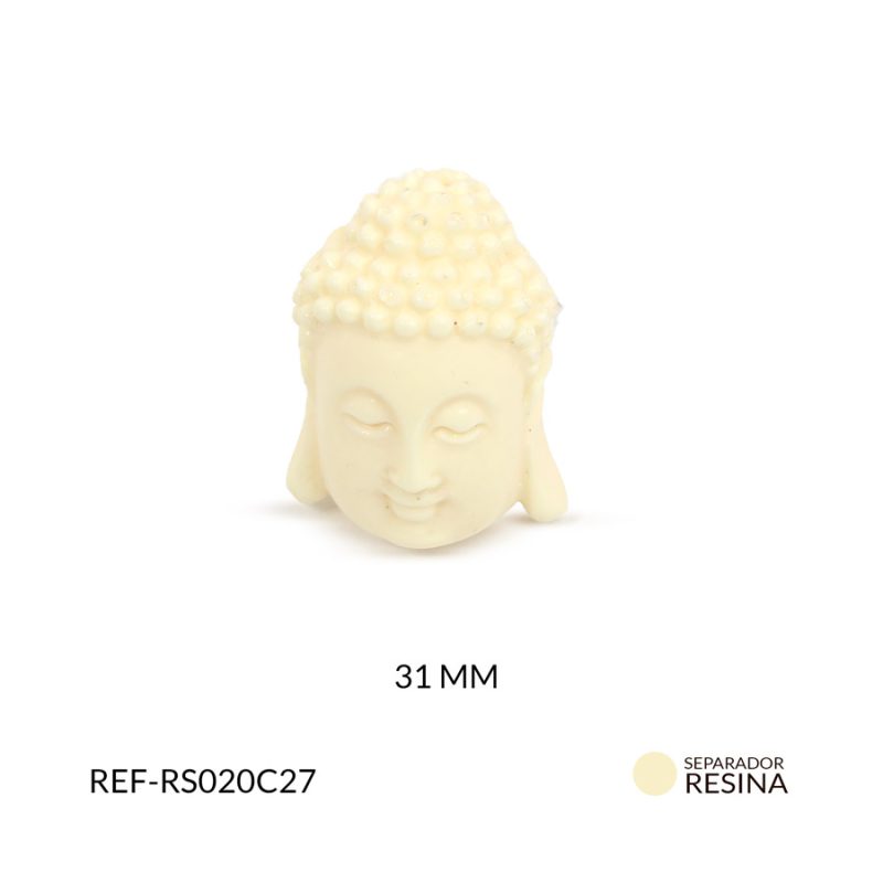 Separador rostro buda blanco hueso 17x20mm x und