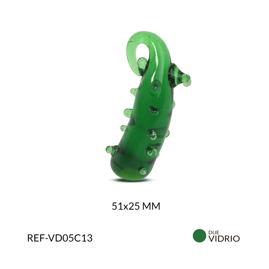 Dije vidrio pepino verde 38x12mm x und