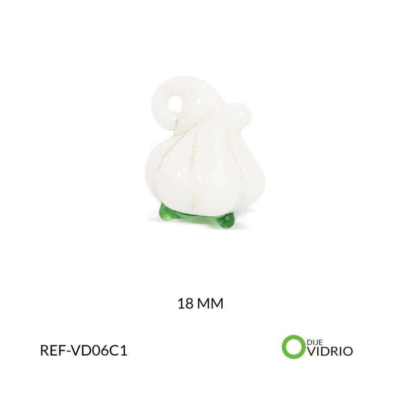 Dije vidrio ajo blanco 18x18mm x und