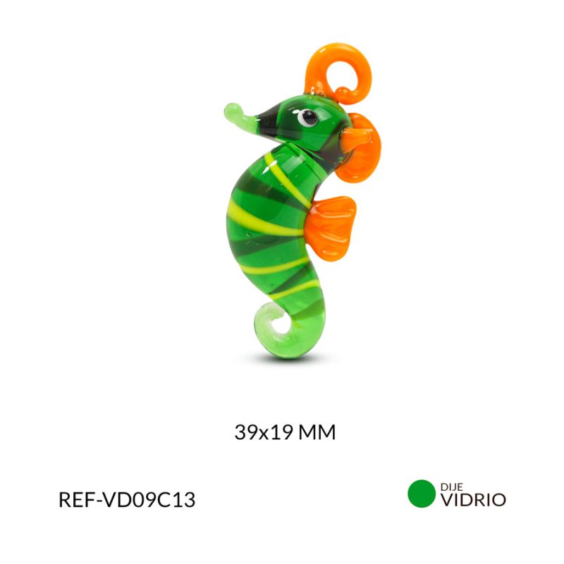Dije vidrio caballito de mar 39x19mm x und