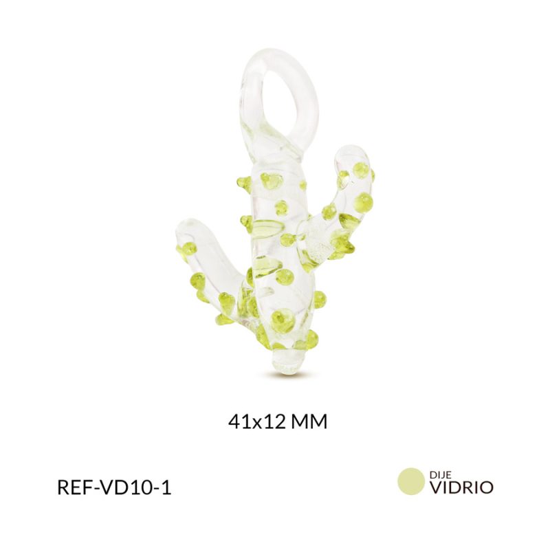 Dije vidrio cactus 41x12mm x und
