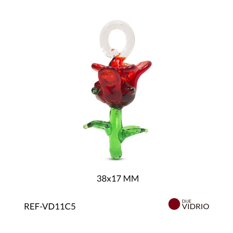 Dije vidrio rosa 38x17mm x und