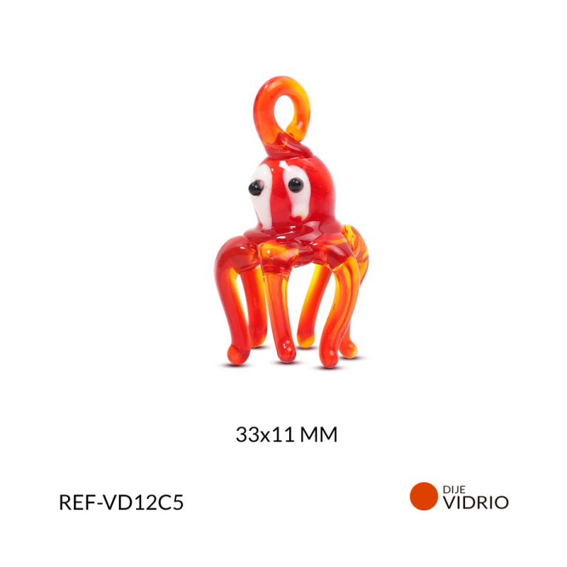 Dije vidrio pulpo 33x11mm x und