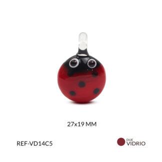 Dije vidrio mariquita 27x19mm x und