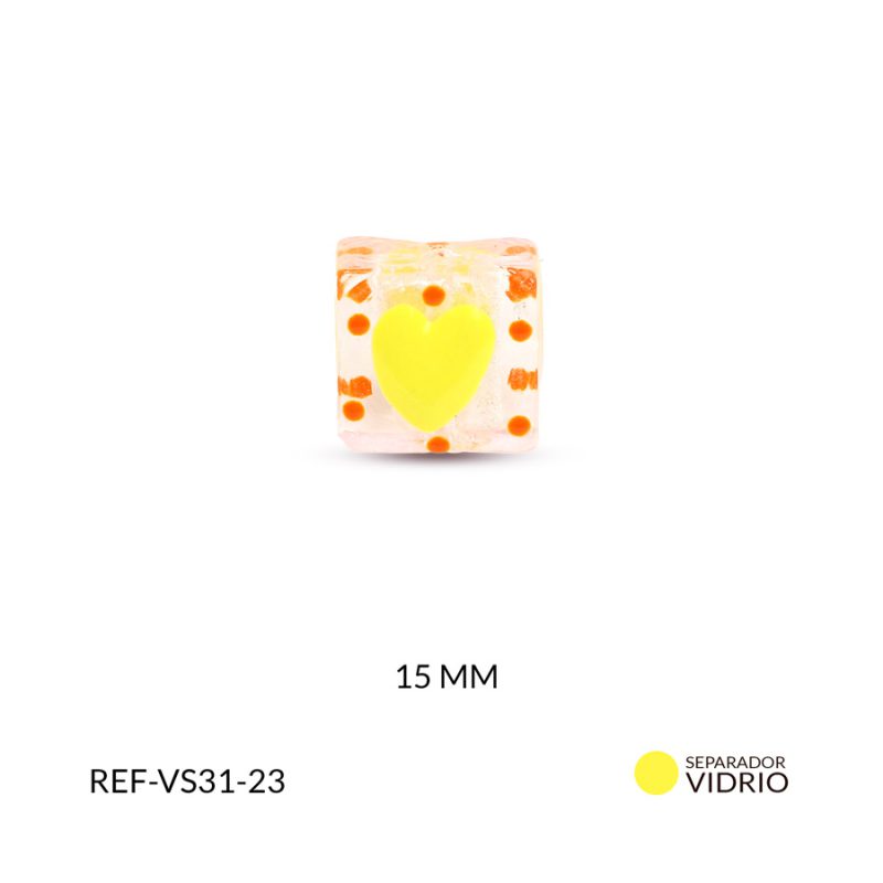 Separador vidrio corazón 15mm x und