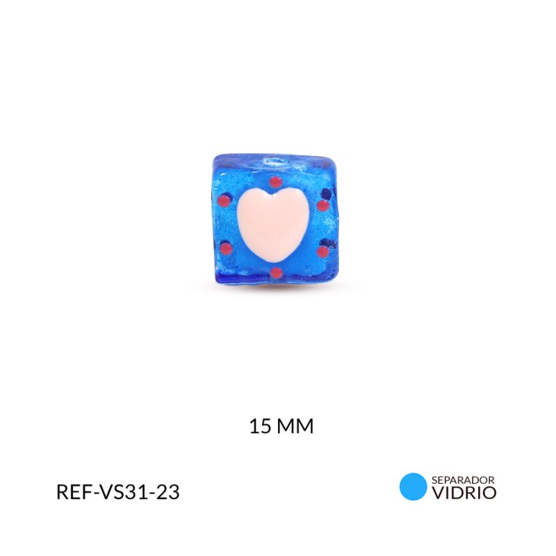 Separador vidrio corazón 15mm x und