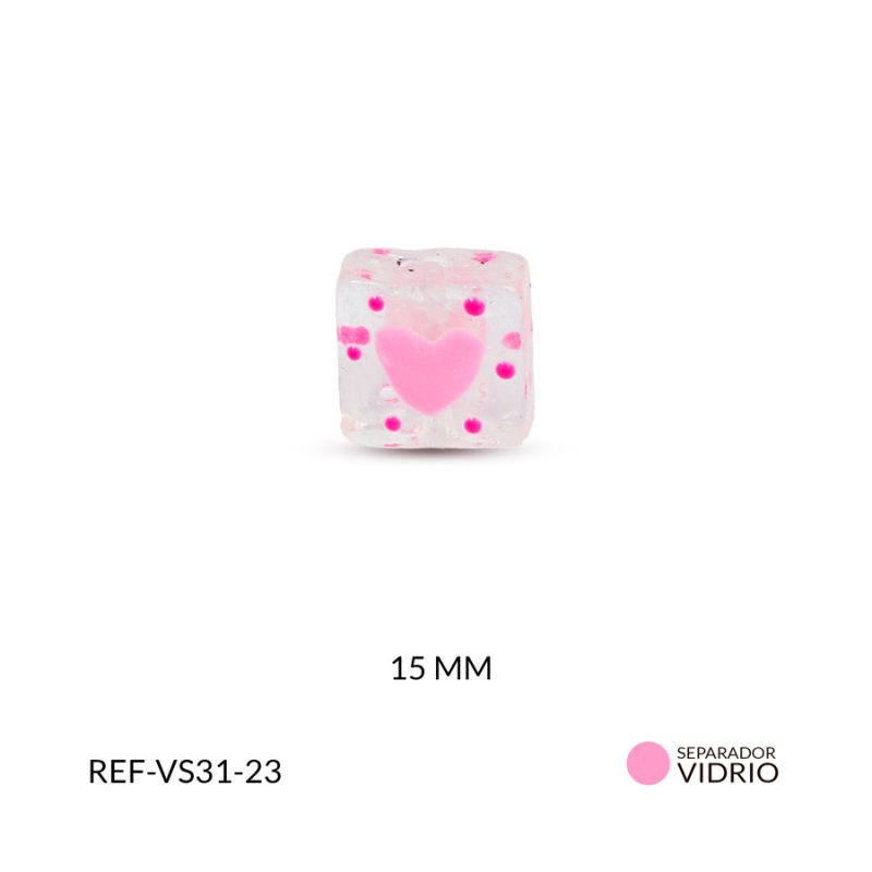 Separador vidrio corazón 15mm x und