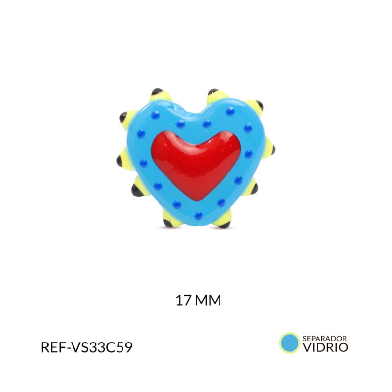 Separador vidrio corazón 17mm x und