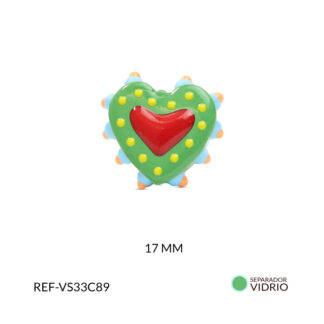 Separador vidrio corazón 17mm x und