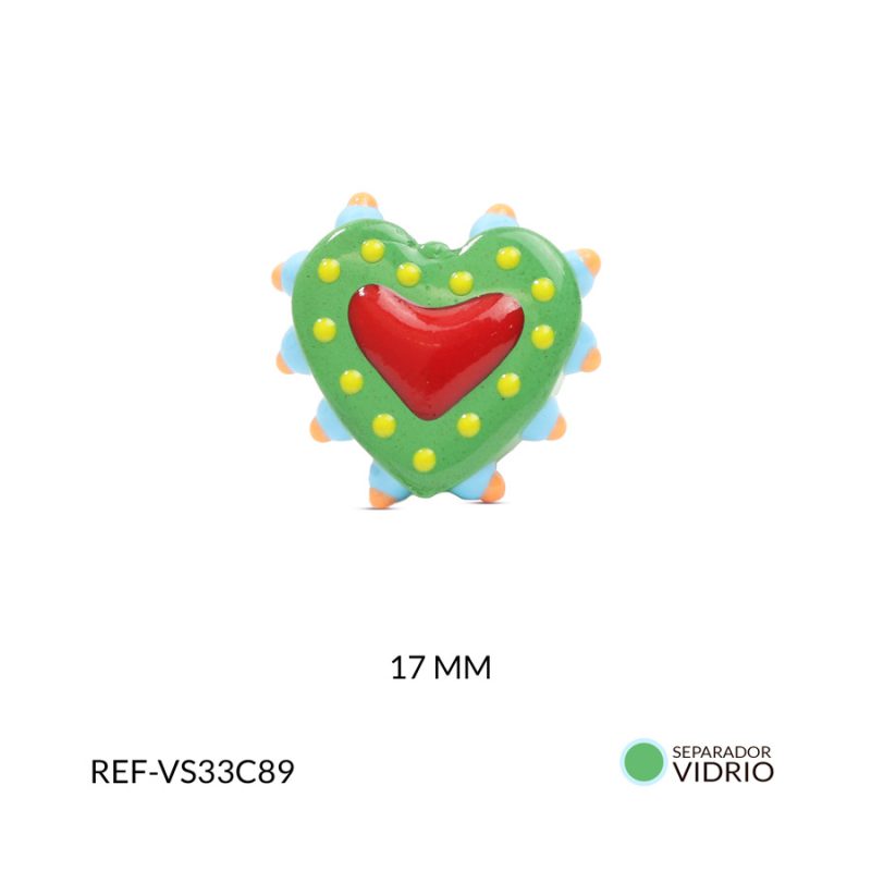 Separador vidrio corazón 17mm x und