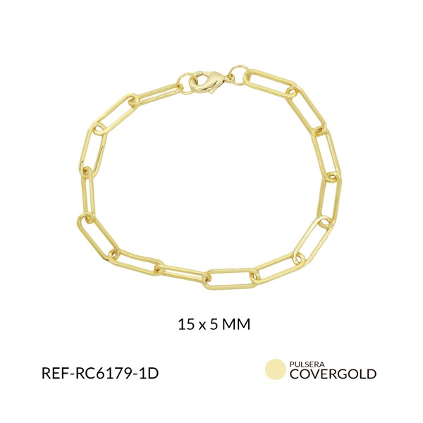 Pulsera covergold eslabón ovalado plano 15x5mm x und