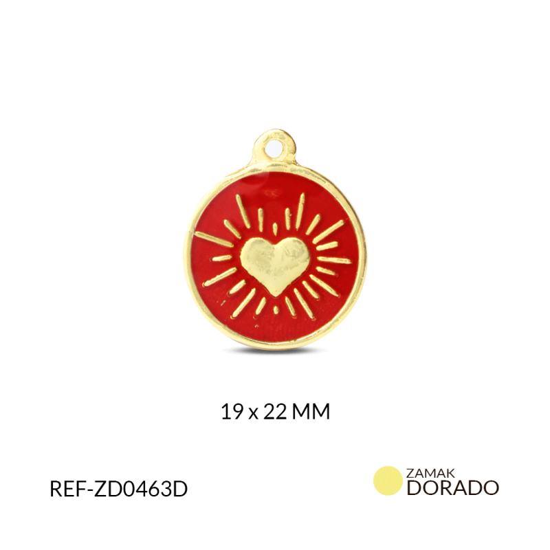 Dije zamak corazón destello 19x22mm x und