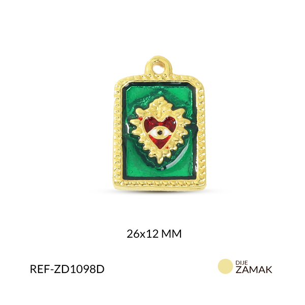 Dije zamak corazón ojo 26x12mm x und