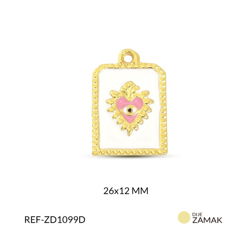 Dije zamak corazón ojo 26x12mm x und