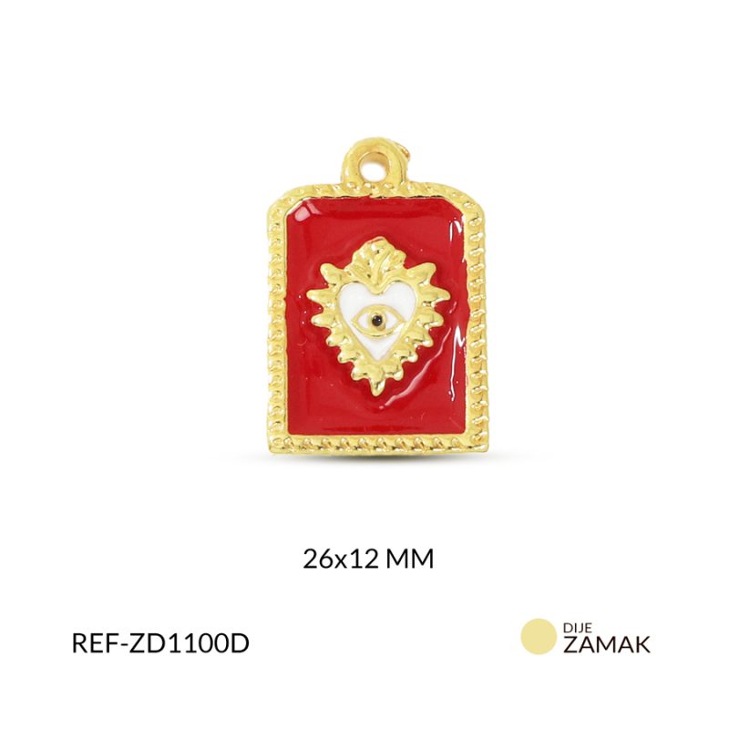 Dije zamak corazón ojo 26x12mm x und