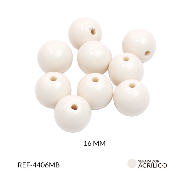 Abaco acrílico bola beige 16mm x 125grm