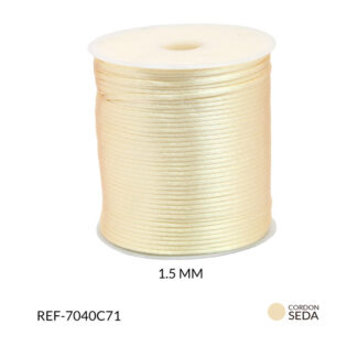 Cordón seda beige 2mm rollo x 130 metros