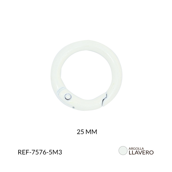 Argolla llavero redondo en hierro blanco 25mm